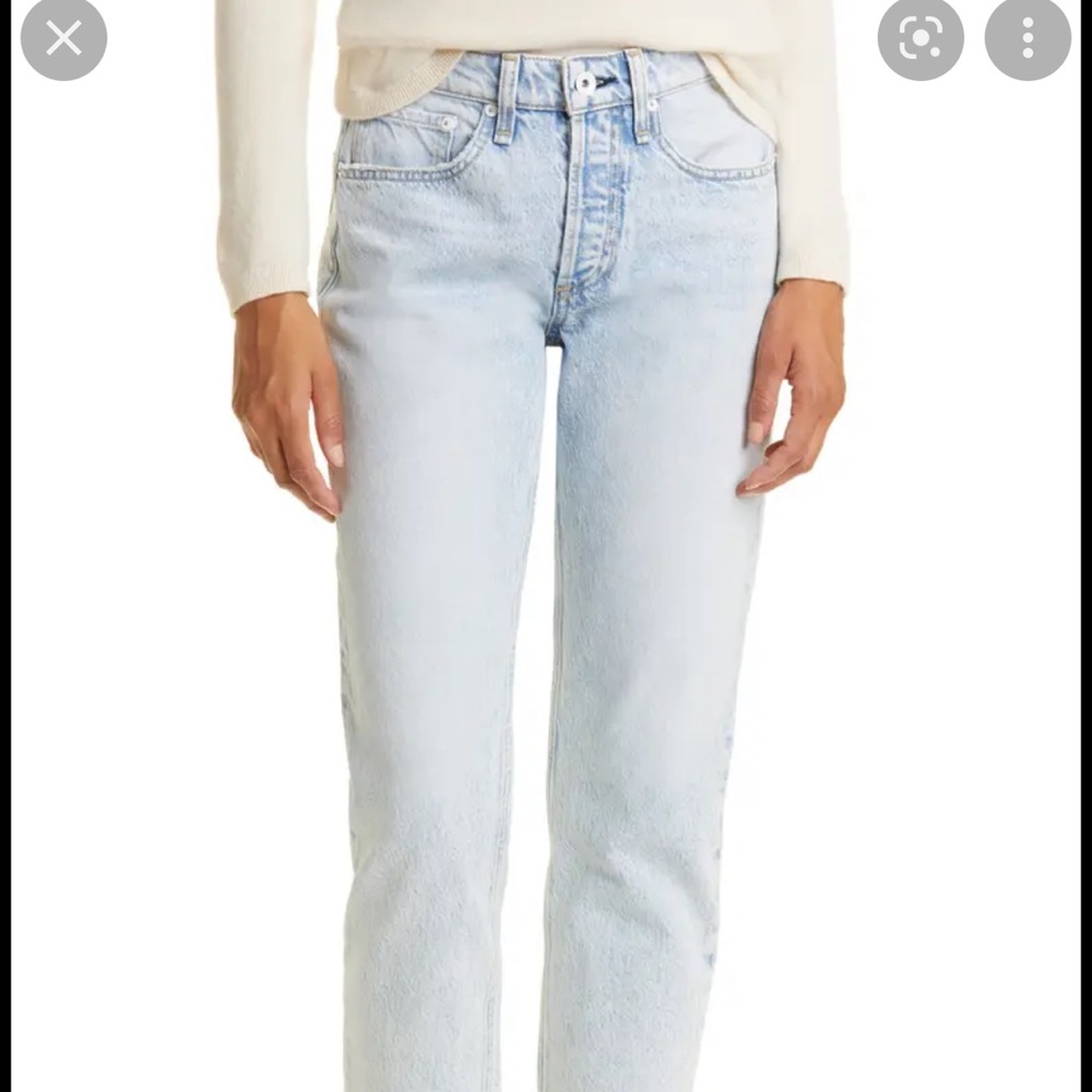 Rag & Bone Rosa Mid Rise boyfriend jeans.